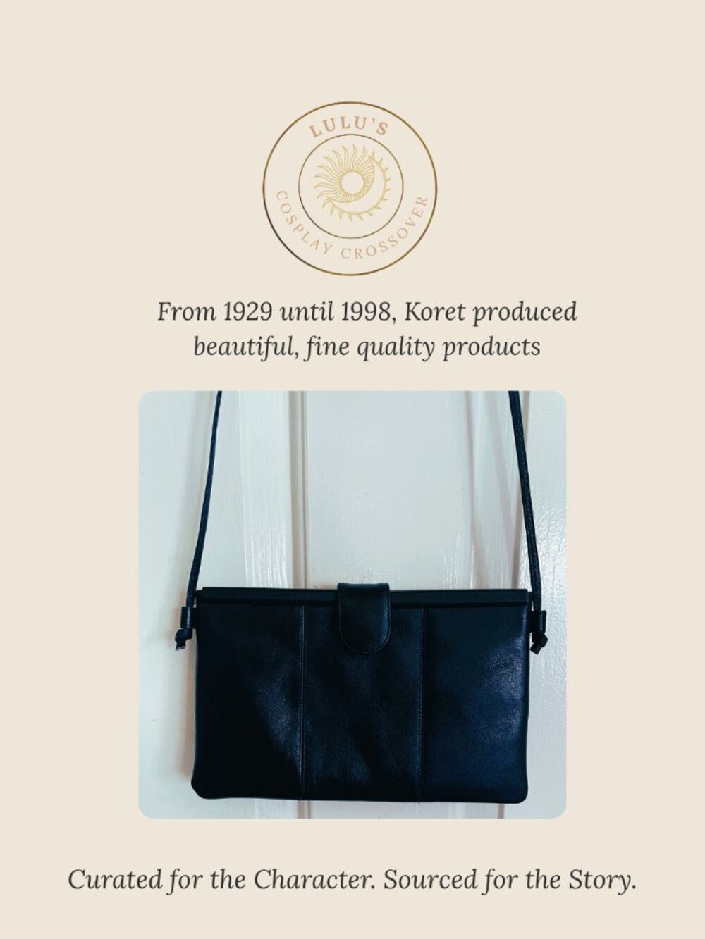 Vintage Koret Navy Blue Leather Crossbody Bag - Minimalist Classic